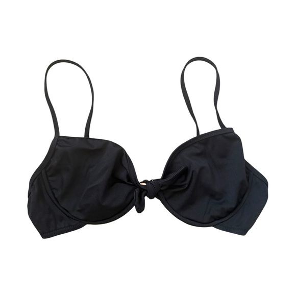 J. Crew Other - J Crew Black Tie Front  Bikini Top